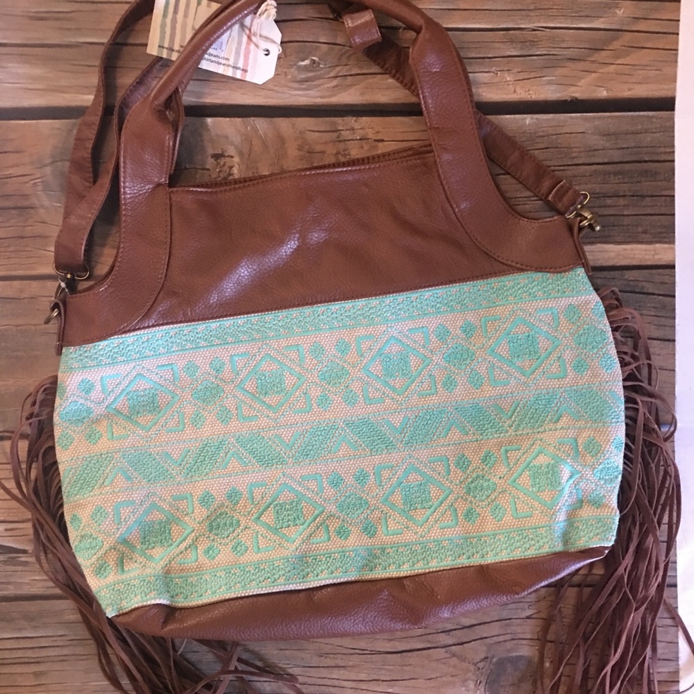 NWT Anthropologie Fringe Boho Bag